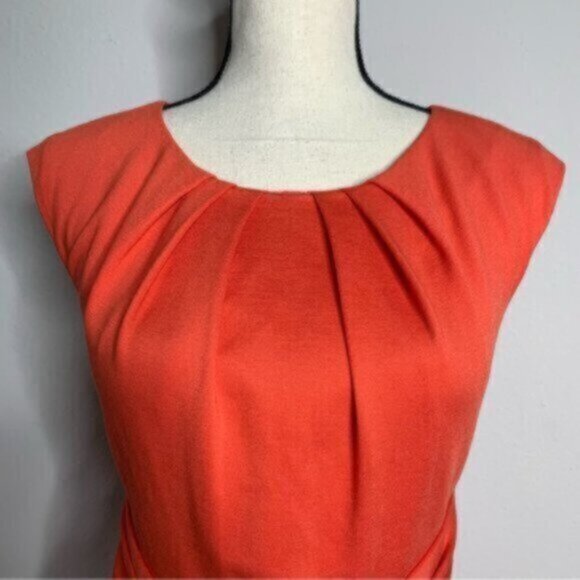 NWOT Trina Turk Orange Sleeveless Belted Sheath Dress - Picture 6 of 11